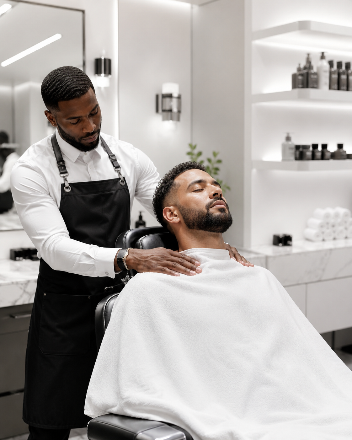Head and shoulder massage at NXT CUT Barber Shop