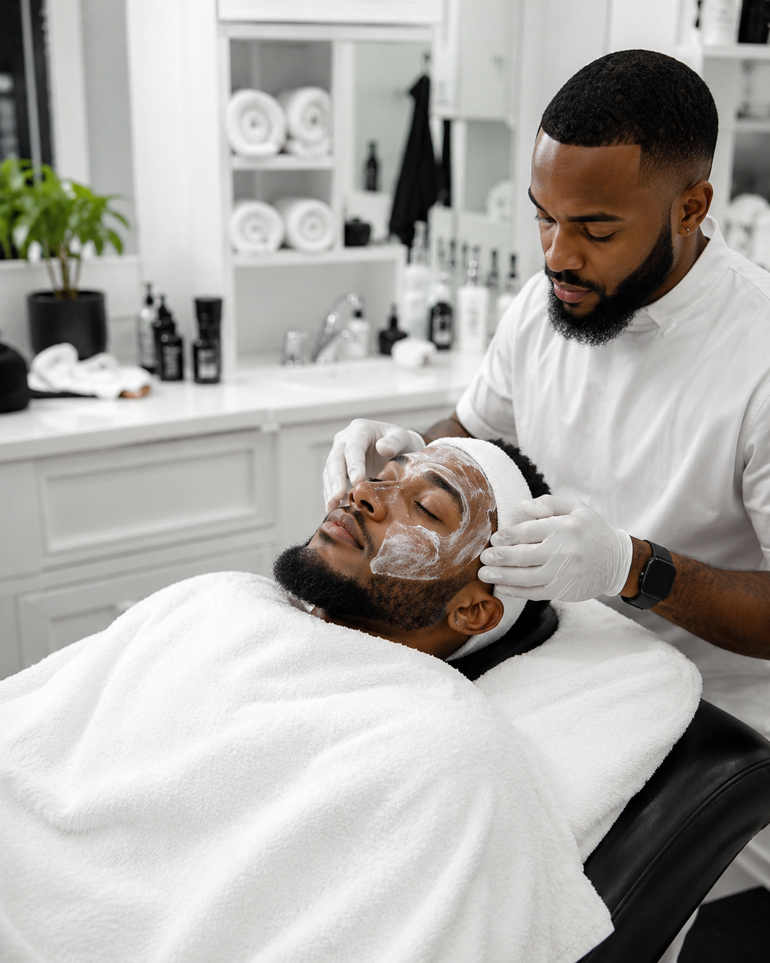 Mini facial treatment at NXT CUT Barber Shop
