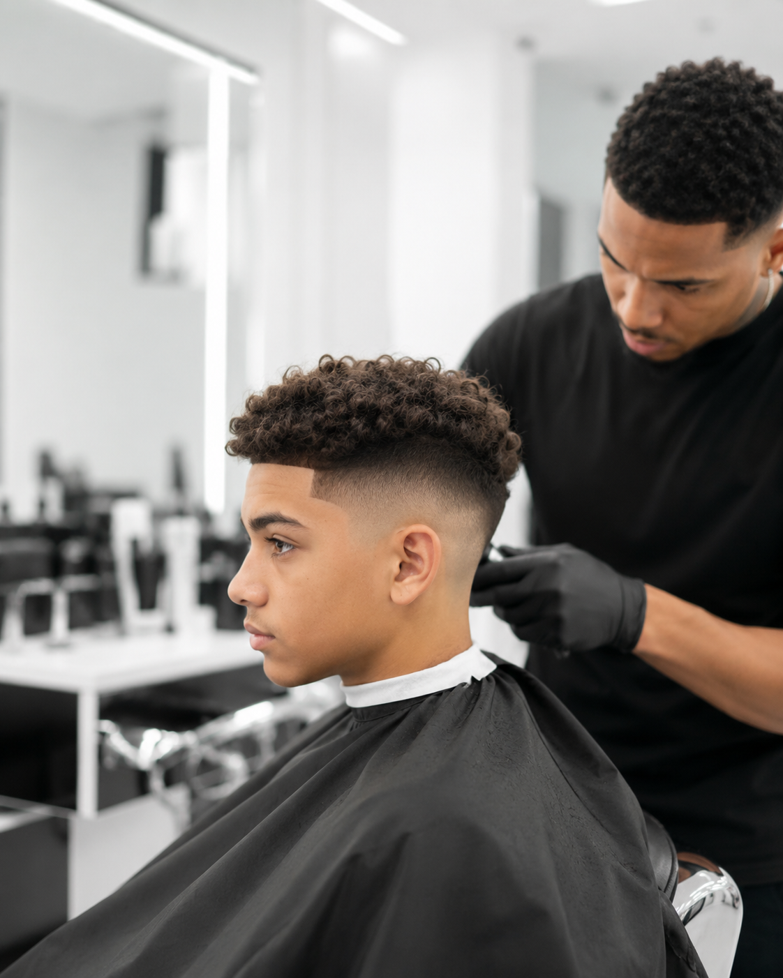 Student haircut service at NXT CUT Barber Shop